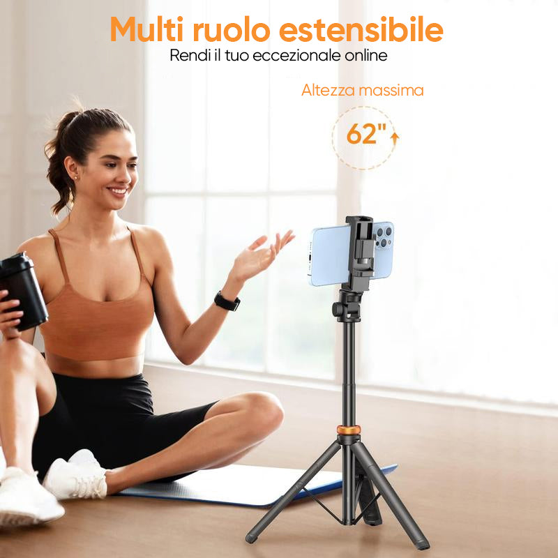 Treppiede per selfie con telecomando Bluetooth