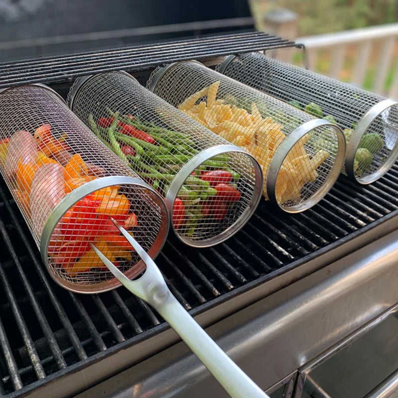 Cestino per barbecue cilindrico