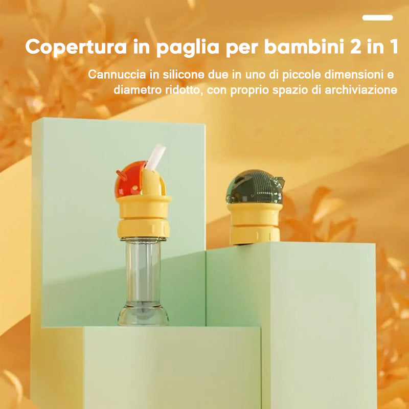 Coperchio con cannuccia per bottiglia d'acqua riutilizzabile per bambini
