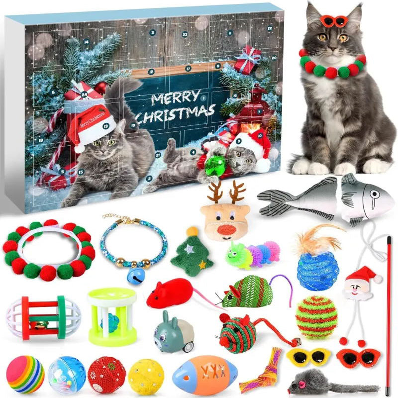 Calendario del gatto con conto alla rovescia per il Natale
