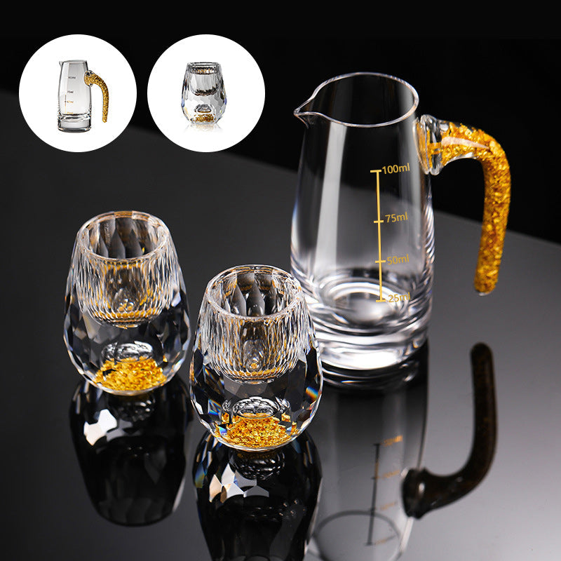 Bicchieri da whisky in vetro 3D Glacier con lamina d'oro e cristallo