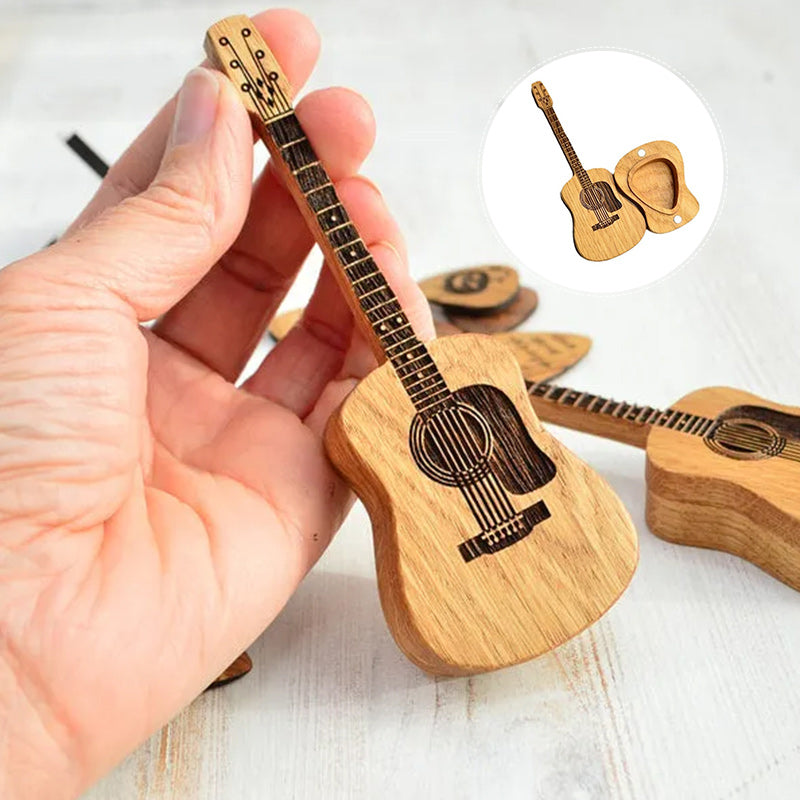 Scatola per plettri in legno per chitarra acustica