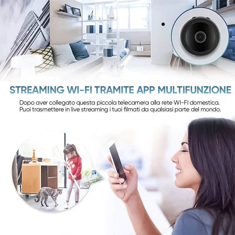 Mini telecamera WIFI con aggiornamento magnetico 1080p grandangolare