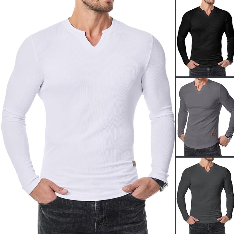 Maglietta Uomo Slim Fit Scollo a V Longline Muscle