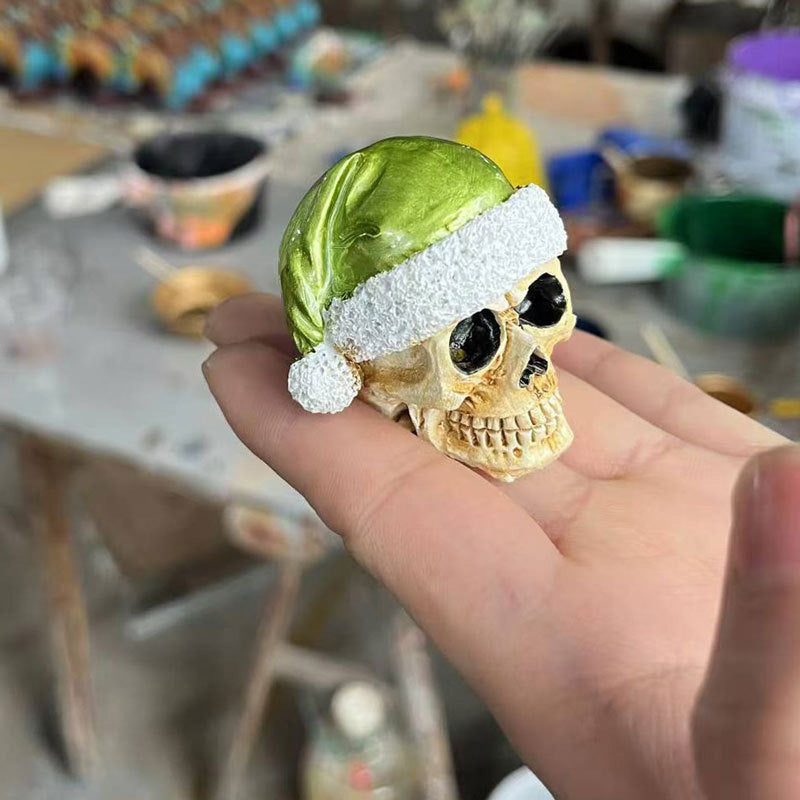 Mini scheletro con cappello di Natale