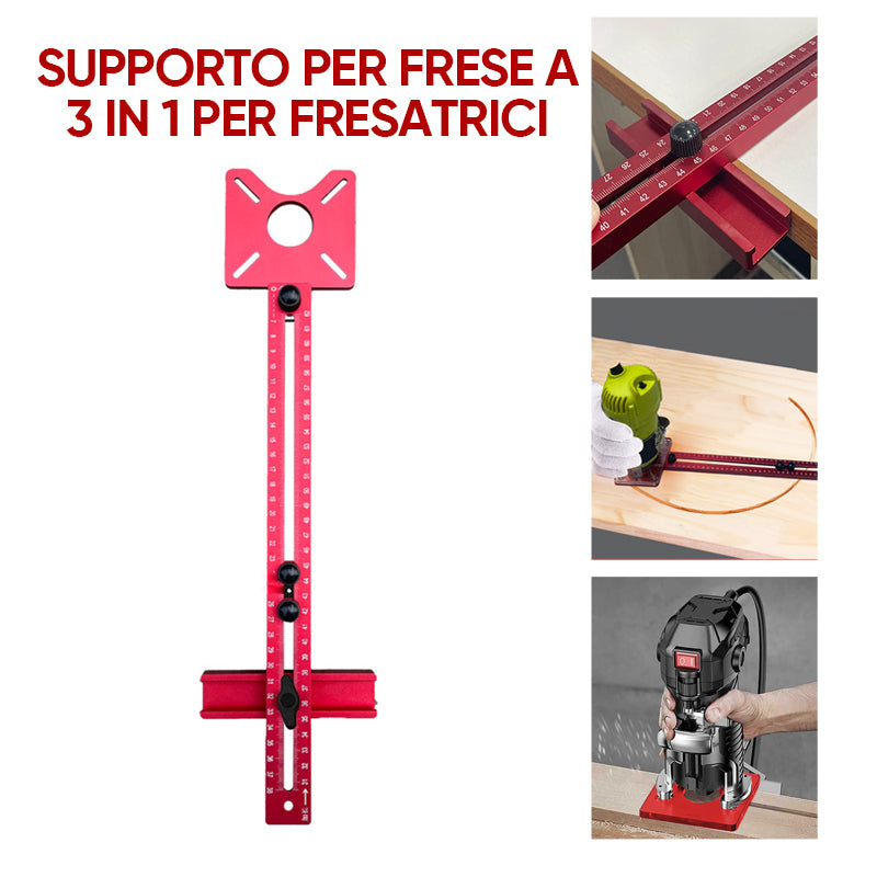 Staffa per scanalatura di fresatura del router 3 in 1