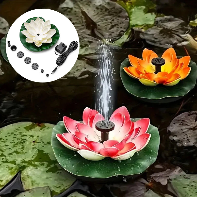 Laghetto con fontana solare a forma di loto decorativo