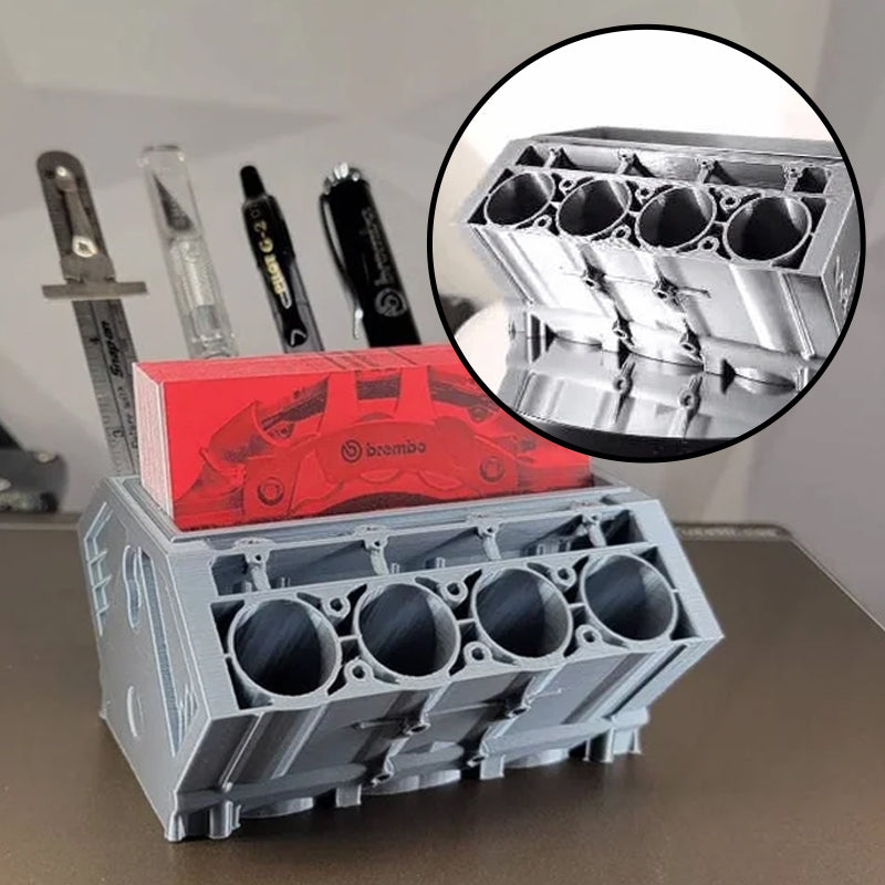 Motore V8 originale | Portapenne e porta biglietti da visita per blocco motore