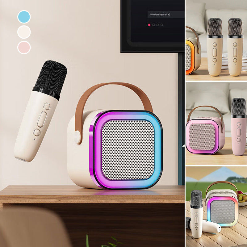 Mini macchina per karaoke con microfoni wireless