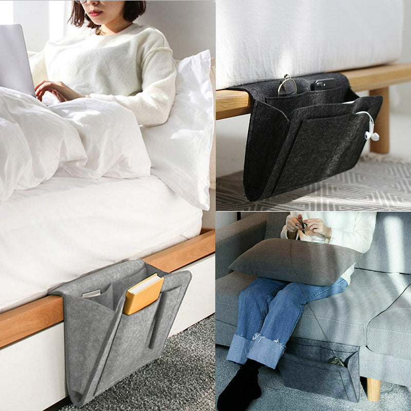 Borsa portaoggetti in feltro per il divano accanto al letto