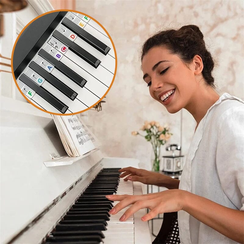 Etichette rimovibili per le note della tastiera del pianoforte