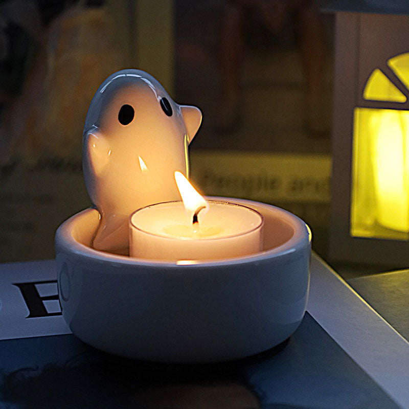 Carino Portacandele Fantasma