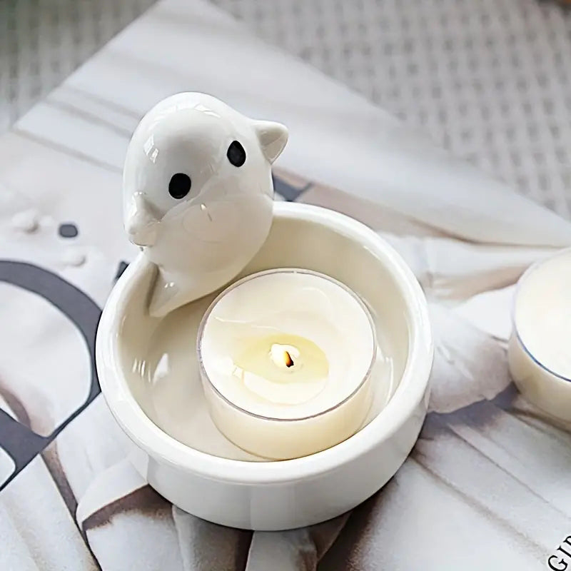 Carino Portacandele Fantasma