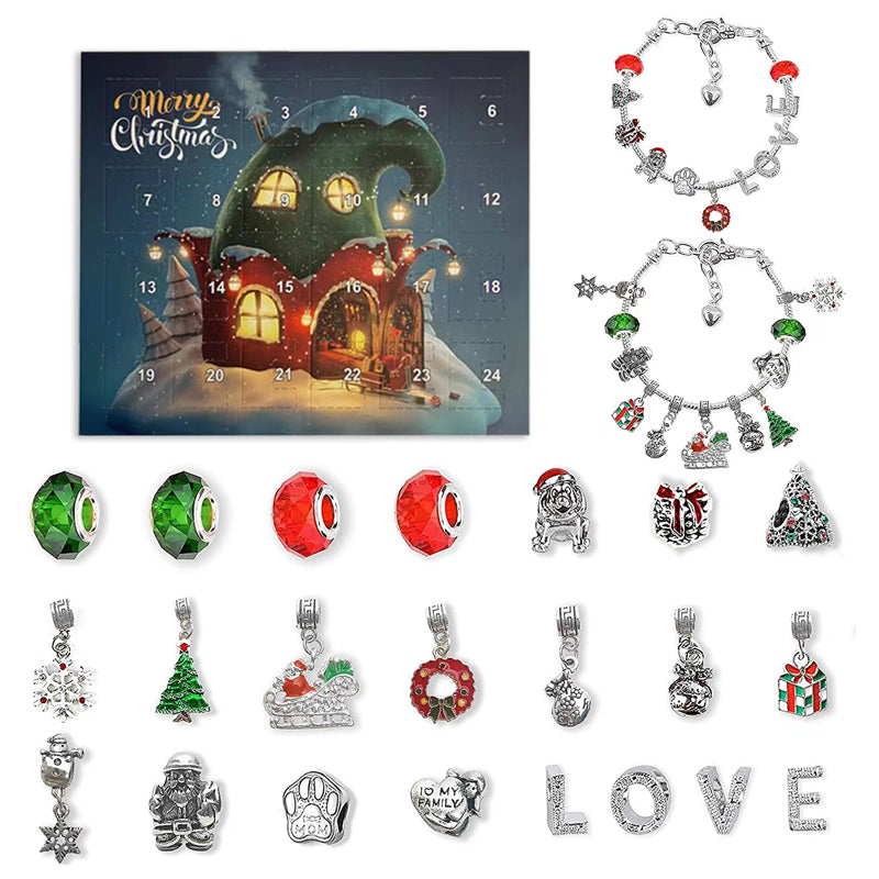 Set Braccialetti Calendario dell'Avvento Fai da Te di 24 Giorni