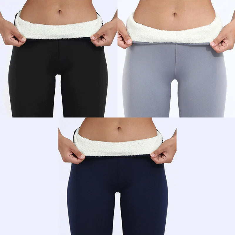 Leggings in pelle di agnello per l'inverno