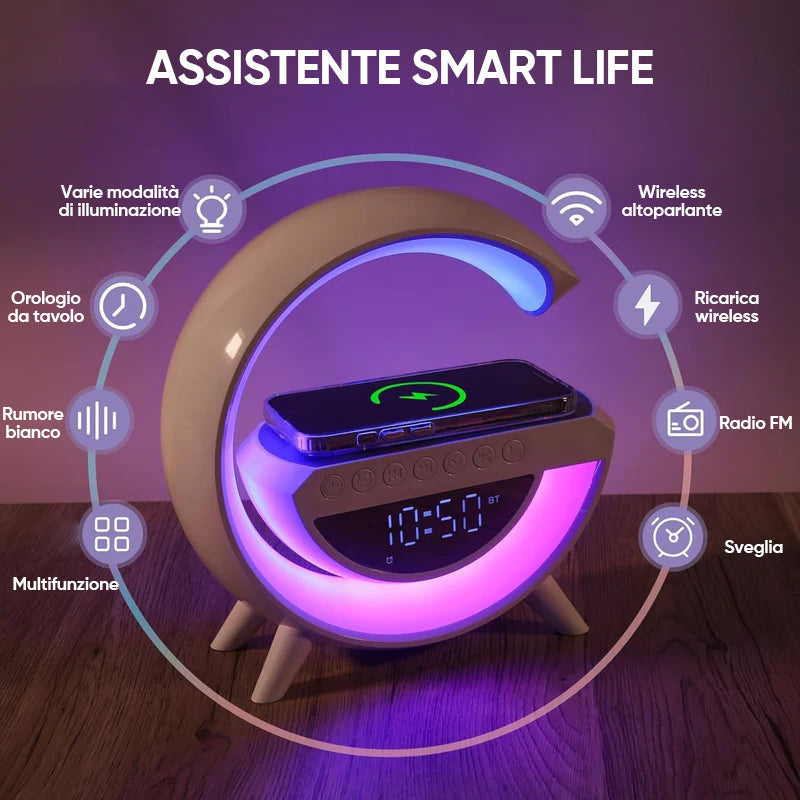 Altoparlante di ricarica wireless LED a forma di G