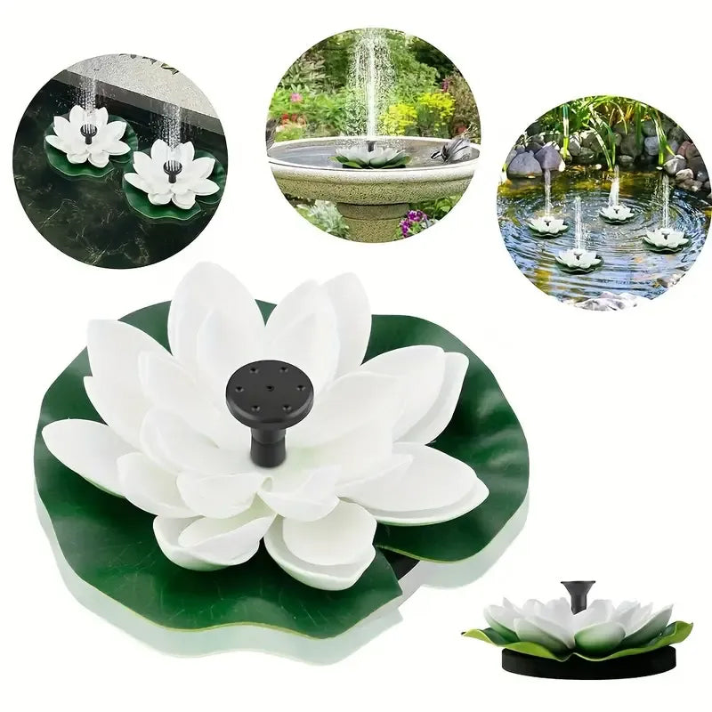Laghetto con fontana solare a forma di loto decorativo