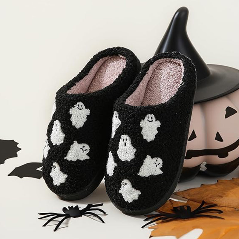Pantofole di peluche fantasma di Halloween
