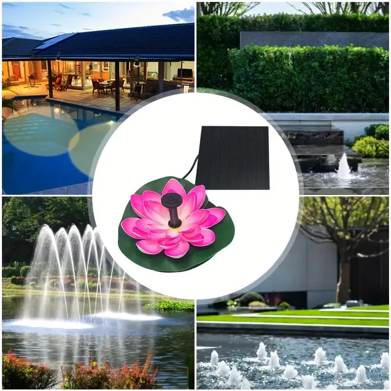 Laghetto con fontana solare a forma di loto decorativo