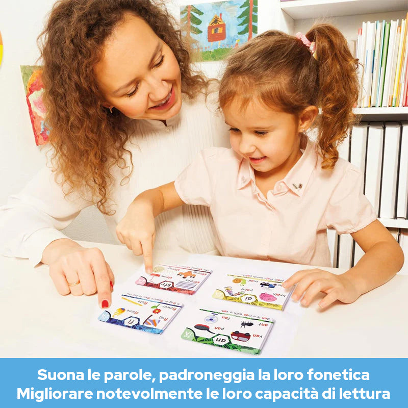 Schede flash di fonetica - Impara a leggere in 20 fasi - Digrafi CVC Mischia suoni vocalici lunghi