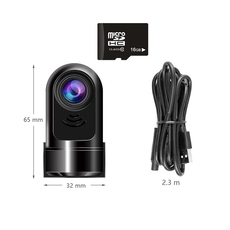 Mini telecamera da cruscotto ADAS 1080P HD con rotazione a 360°