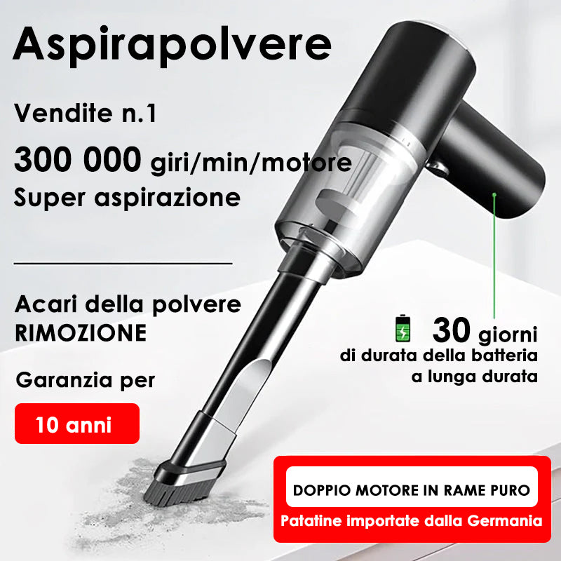 Aspirapolvere portatile senza fili per auto