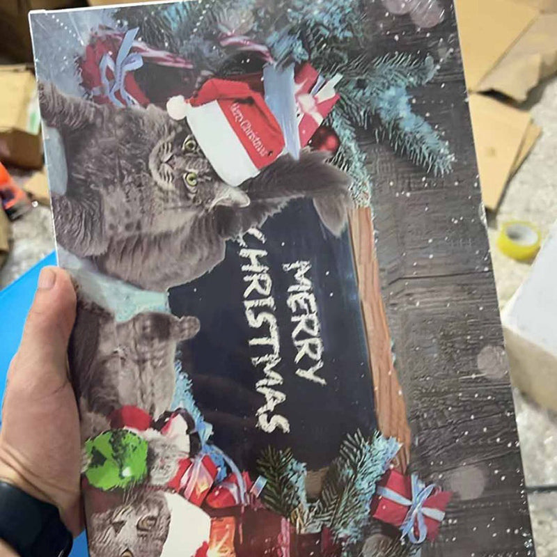 Calendario del gatto con conto alla rovescia per il Natale