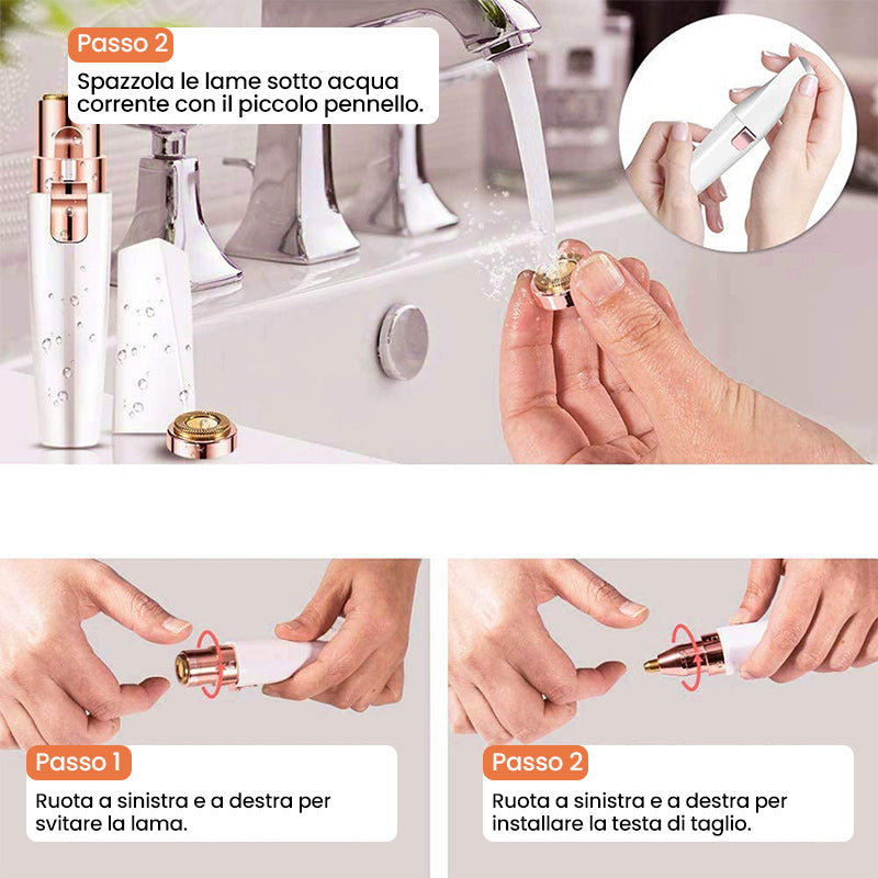 Rasoio Elettrico 2 in 1 per Sopracciglia