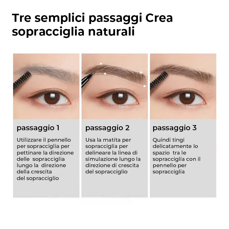 Matita con punta a microforcella Matita per sopracciglia impermeabile a lunga durata