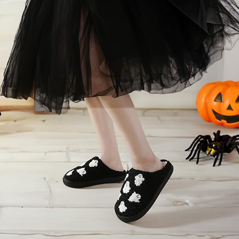 Pantofole di peluche fantasma di Halloween