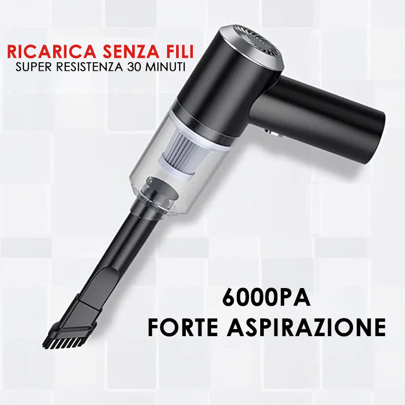 Aspirapolvere portatile senza fili per auto