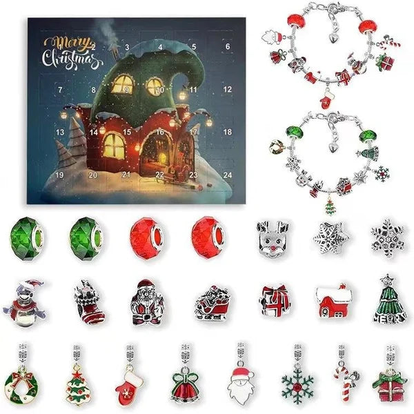 Set Braccialetti Calendario dell'Avvento Fai da Te di 24 Giorni