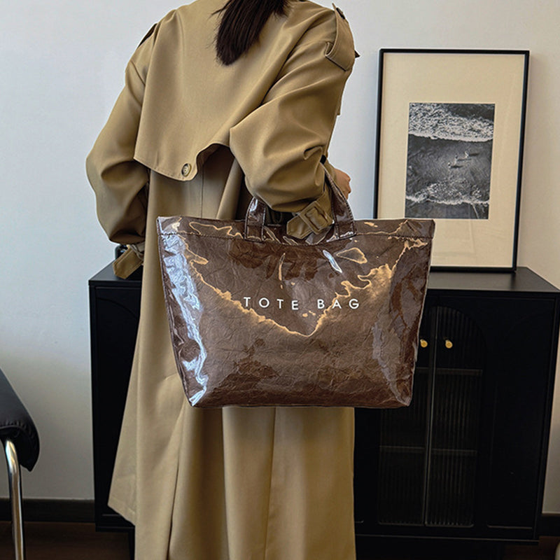 Borsa tote da donna con stampa di lettere