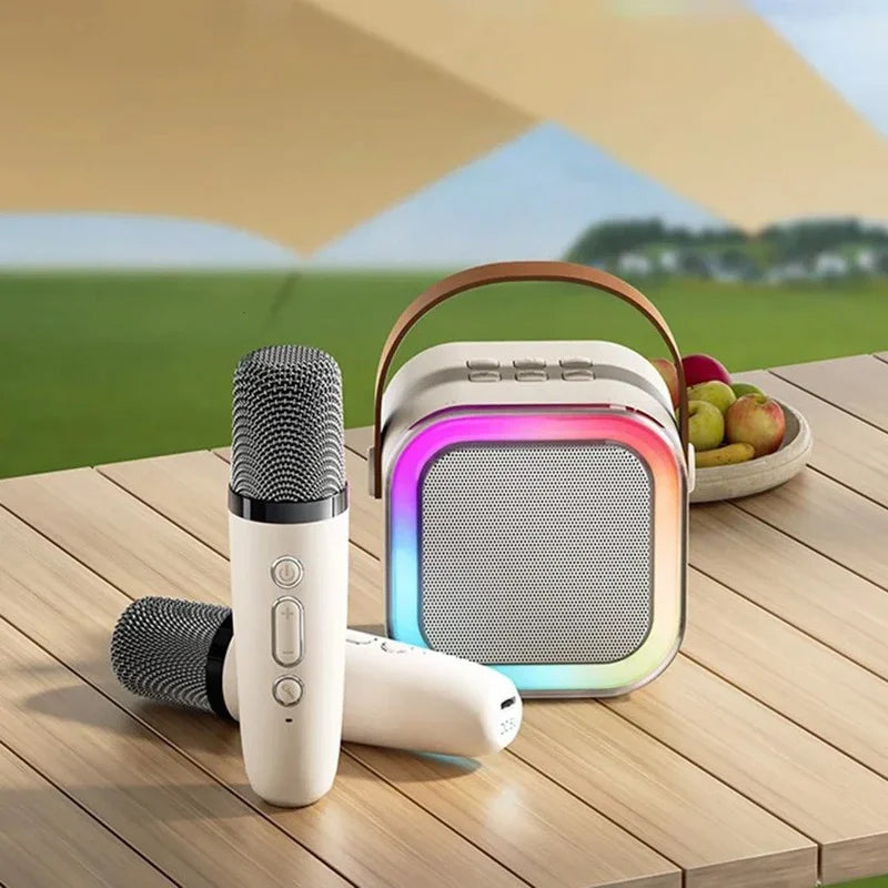 Mini macchina per karaoke con microfoni wireless
