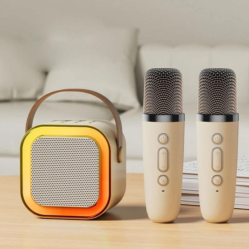 Mini macchina per karaoke con microfoni wireless