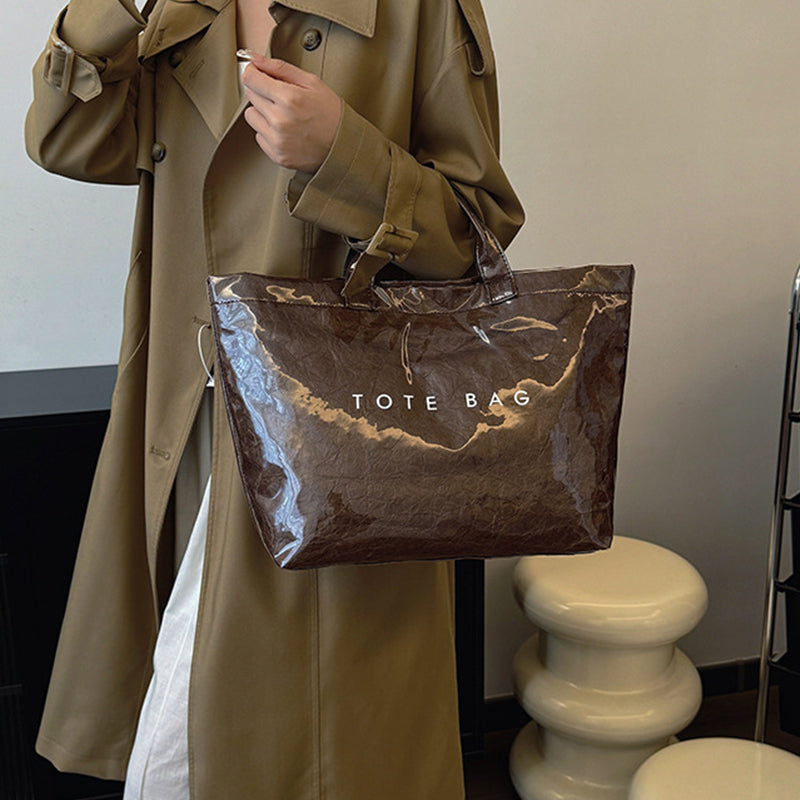 Borsa tote da donna con stampa di lettere