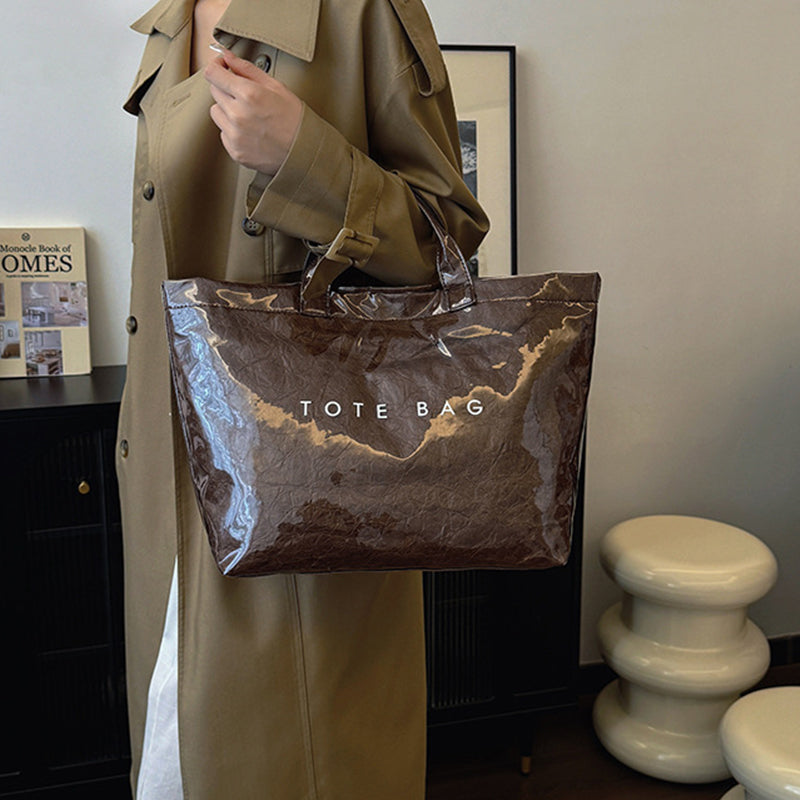 Borsa tote da donna con stampa di lettere