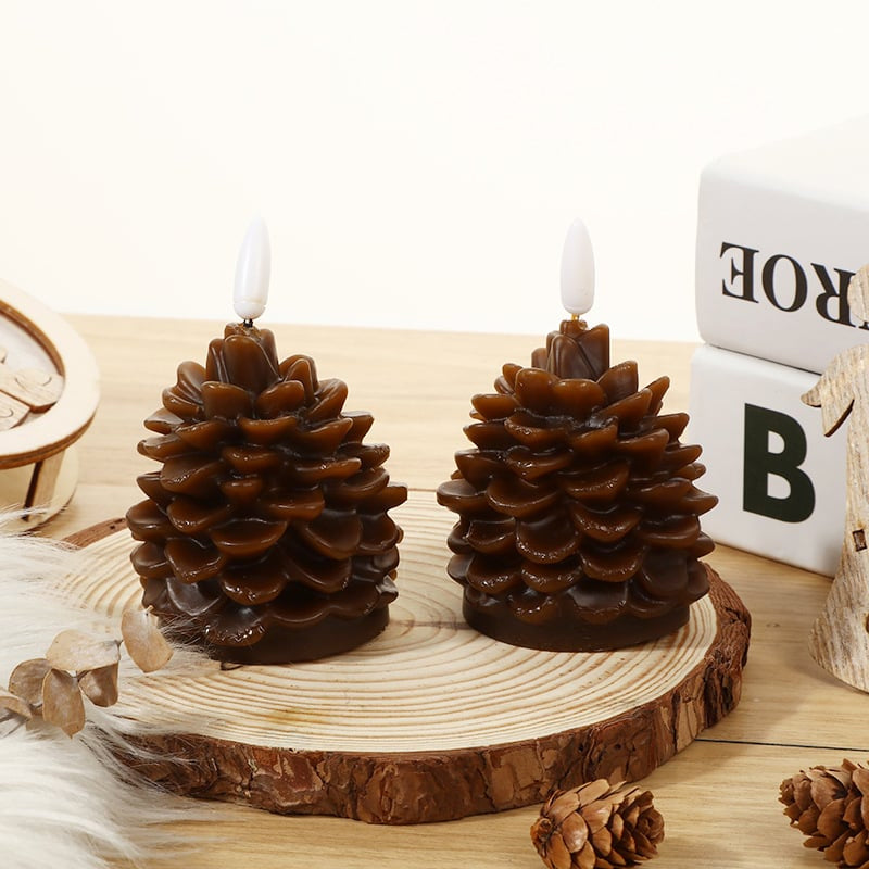 Candele a forma di pigna senza fiamma