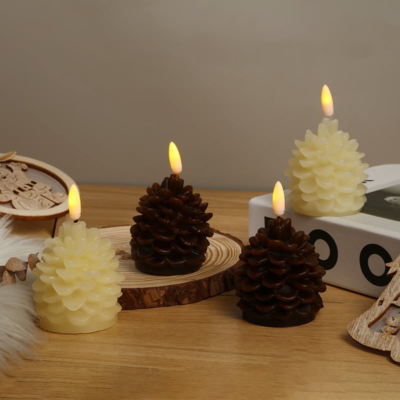 Candele a forma di pigna senza fiamma