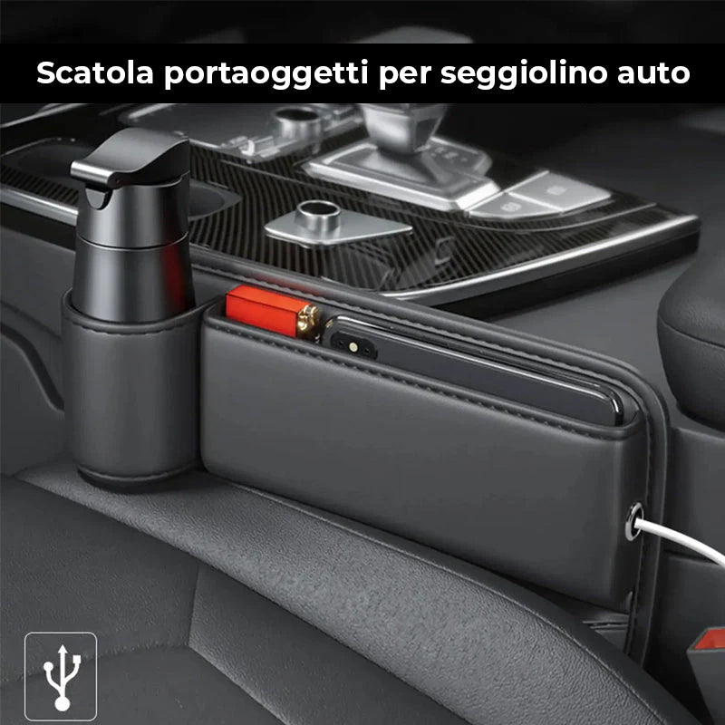 Scatole portaoggetti con spazio tra i sedili