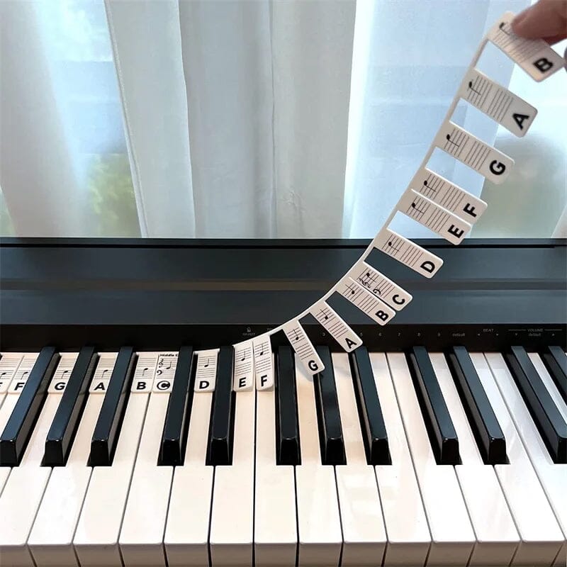 Etichette rimovibili per le note della tastiera del pianoforte