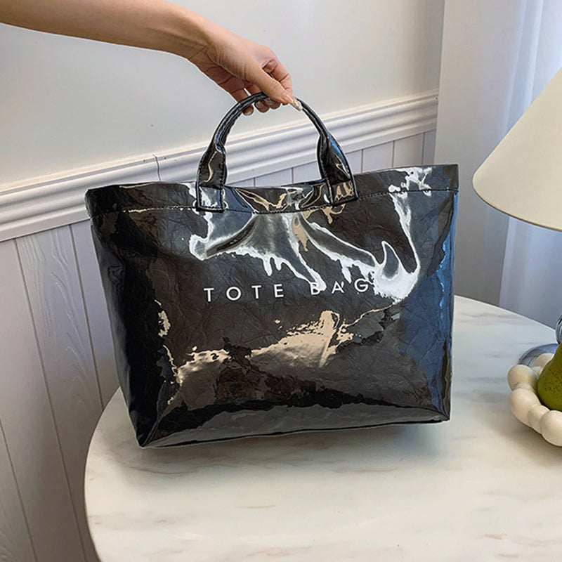 Borsa tote da donna con stampa di lettere