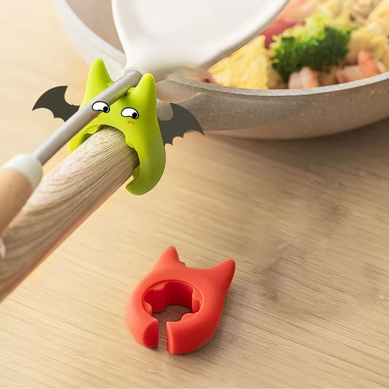 Poggiamestolo in silicone con clip per vaso