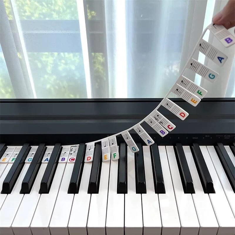 Etichette rimovibili per le note della tastiera del pianoforte
