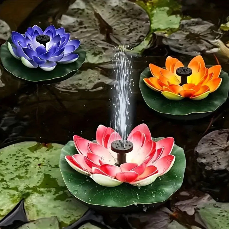 Laghetto con fontana solare a forma di loto decorativo