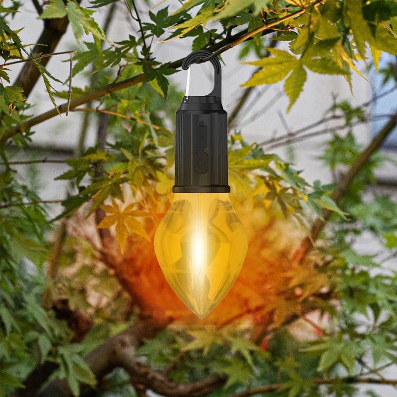 Lampadina retrò con ricarica di tipo C da campeggio all'aperto