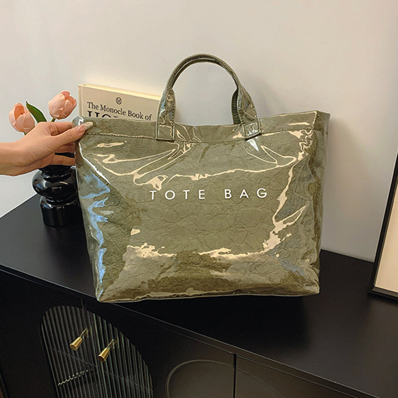 Borsa tote da donna con stampa di lettere