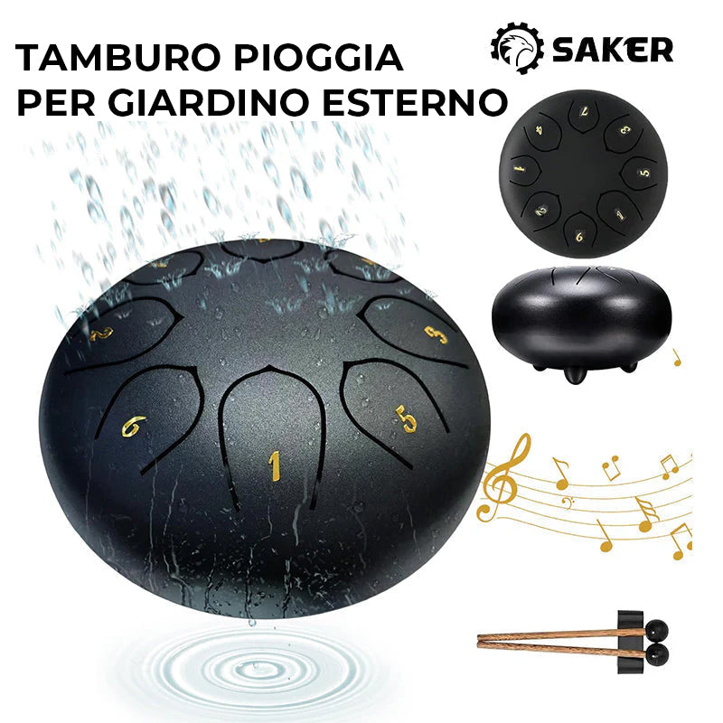Tamburo a pioggia per giardino esterno con The Fingererstalls (spartito in inglese)