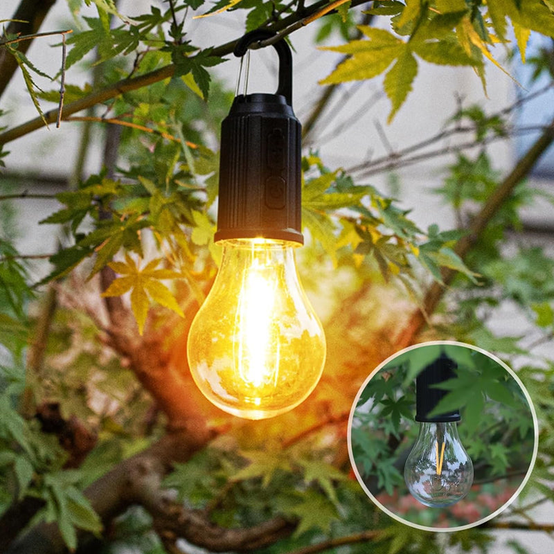 Lampadina retrò con ricarica di tipo C da campeggio all'aperto