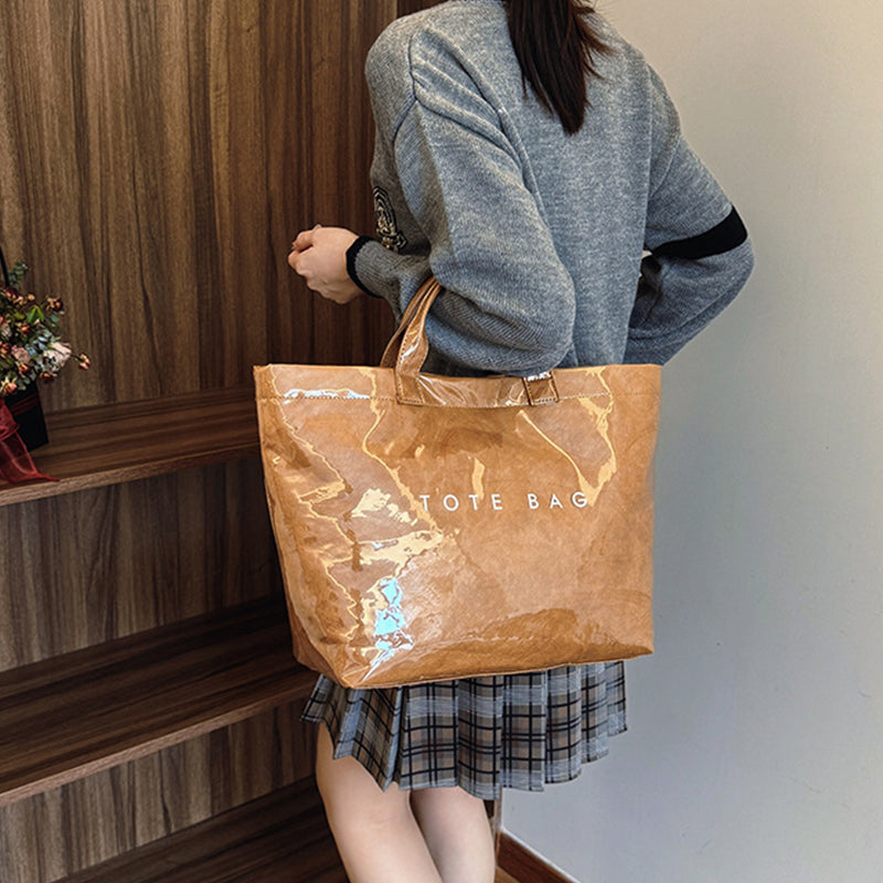 Borsa tote da donna con stampa di lettere